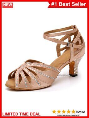 Satin Rhinestone Heeled Sandals Dance Party Wedding Shoes